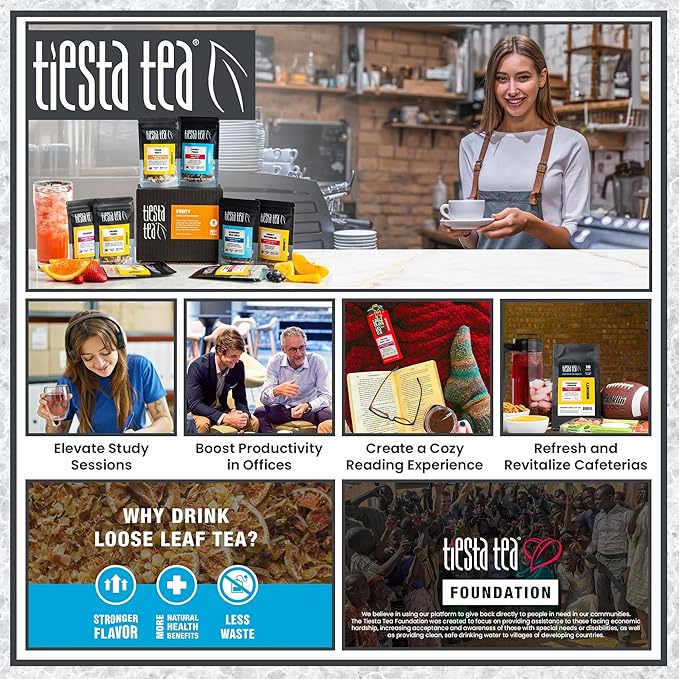 Tiesta Tea - Black Thai Tropical, Loose Leaf, Mango Citrus Black Tea, Premium Blend, Caffeinated, Make Hot or Iced Brews Up to 200 Cups, 16 Ounce Resealable Bulk Pouch
