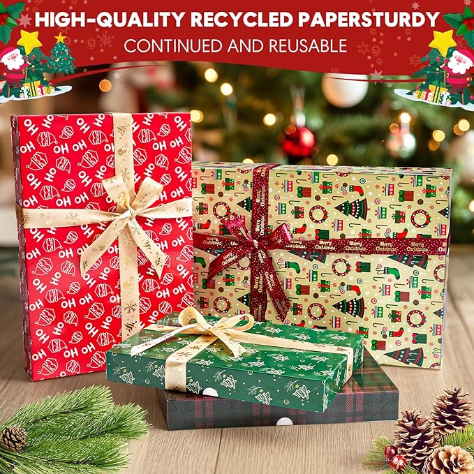 YANGTE 12 Pack Large Christmas Boxes for Presents, Assorted Sizes Christmas Gift Boxes with lids, 17" Premium Clothing Boxes for Robe and Shirt