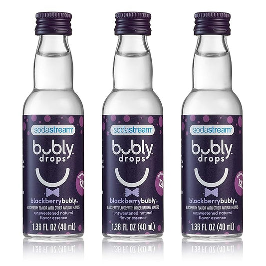 SodaStream - Blackberry bubly Drops, Unsweetened Natural Flavor, No Calories or Sweeteners, Makes 36 cans, Seltzer Flavor, 4 Fl Oz (Pack of 3)