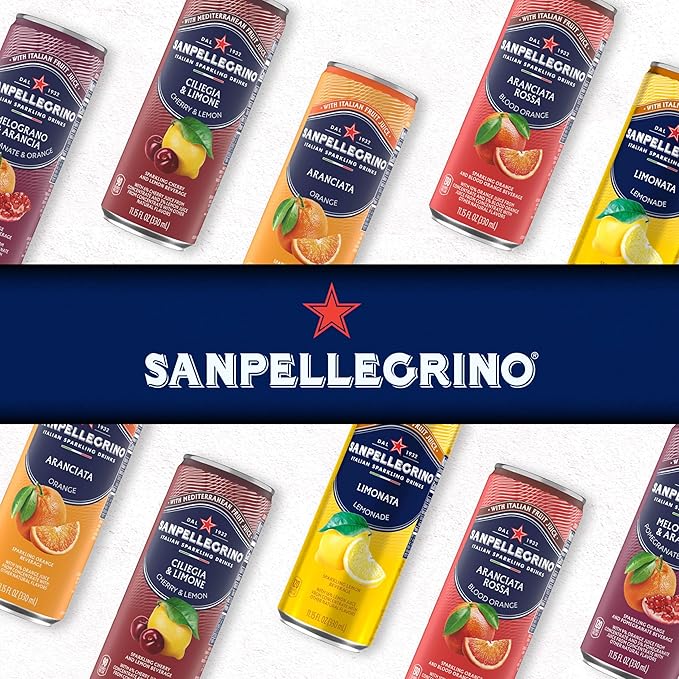 Sanpellegrino Italian Sparkling Drink Aranciata, Sparkling Orange Beverage, 24 Pack Of Cans