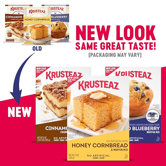 Krusteaz Meyer Lemon Pound Cake Mix with Lemon Glaze Mix, 16.5-Ounce Box (Pack of 12)