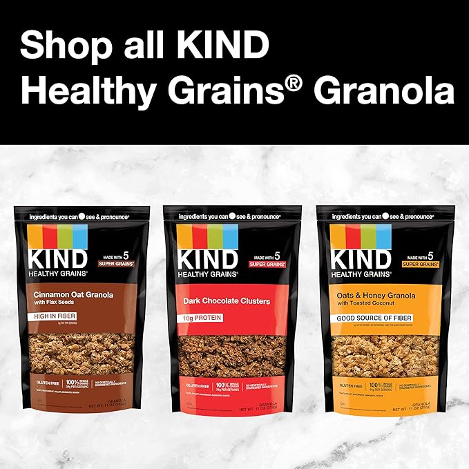 KIND Healthy Grains Granola, Peanut Butter Clusters, Healthy Snacks, Gluten Free, 100% Whole Grains, 10g Protein, 11oz, 3 Count