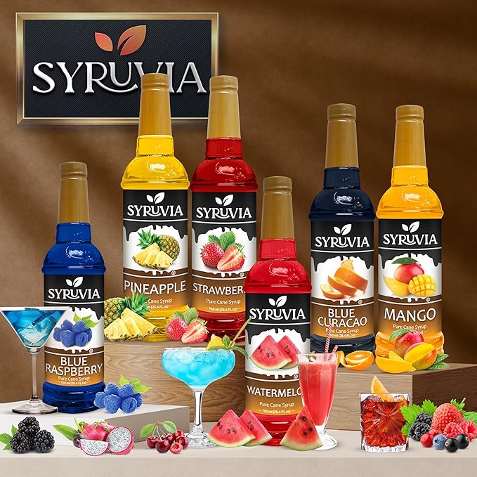 Syruvia Pineapple Syrup for Drinks 25.4 Ounces Pineapple Flavoring Syrup