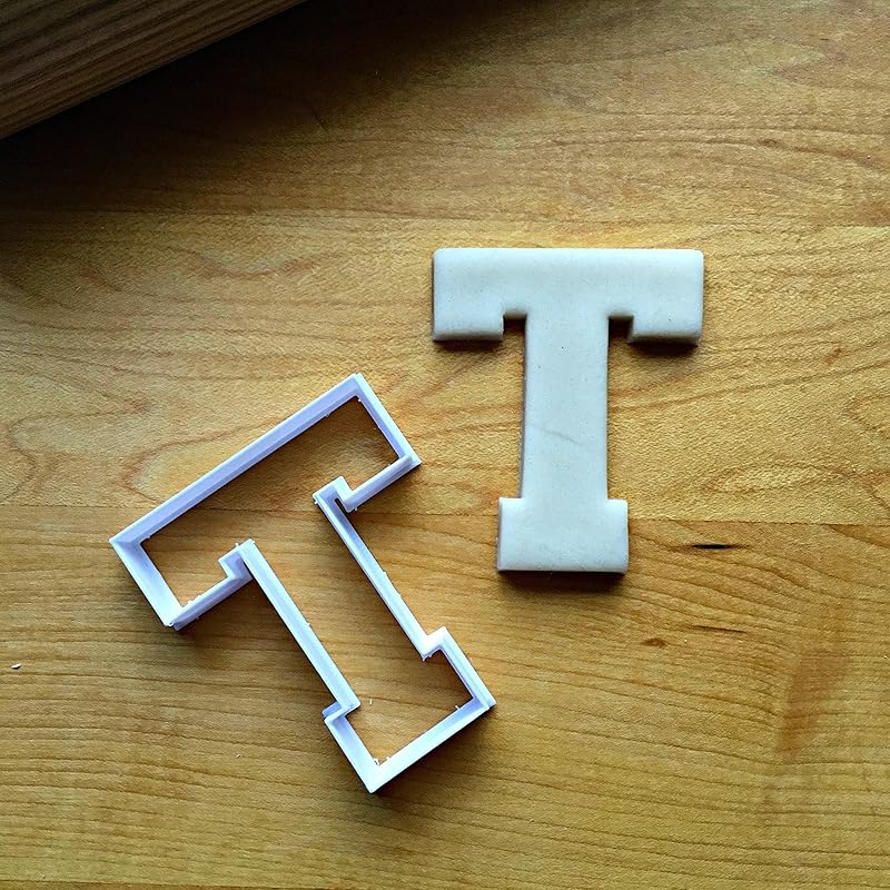 Sweet Prints Inc Varsity Letter T Cookie Cutter - Dishwasher Safe (S/M: 3.5")