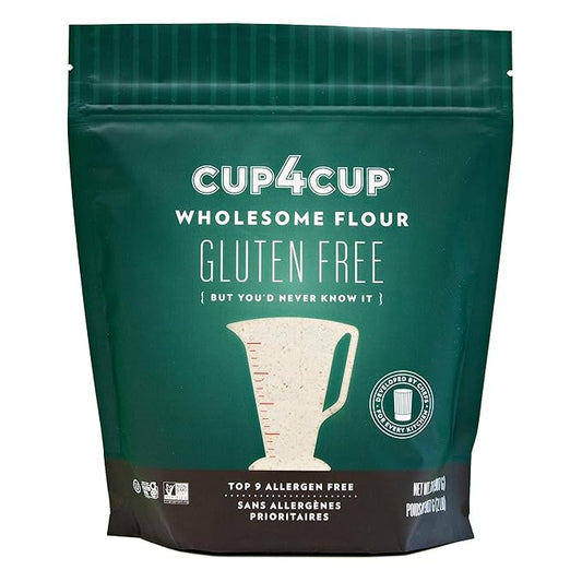 Cup4Cup Wholesome Flour, 2 Pounds, Certified Gluten Free, 1:1 Whole Wheat Flour Substitution, Dairy Free, Non-GMO, Kosher, Made in the USA