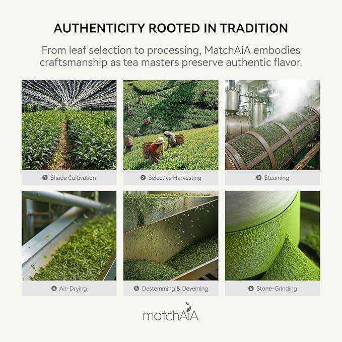 MatchAiA Organic Ceremonial Matcha Green Tea Powder - Superior Ceremonial Grade, First Spring Harvest, USDA Certified, 100% Pure - Sugar Free, Gluten Free (40g / 1.4oz Tin)