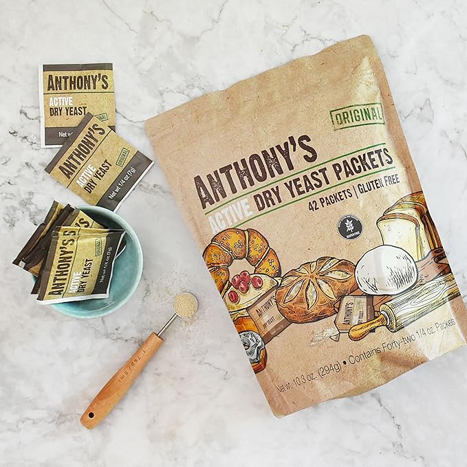 Anthony's Active Dry Yeast Packets, Contains 42 Individual Packets, Gluten Free