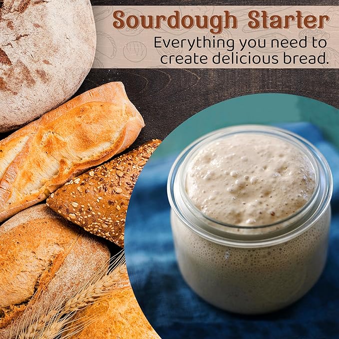 Living Dough - Italian Sourdough Starter Culture - Active & Live Organic Sourdough Starter for Baking - For Artisanal Bread, Pizza Dough, Waffles & More