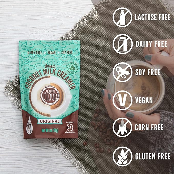 Coconut Cloud: Original Coffee Creamer | Vegan, Natural, Delicious & Lightly Sweetened. (Made in Colorado from Premium Coconut Milk Powder), 16 oz