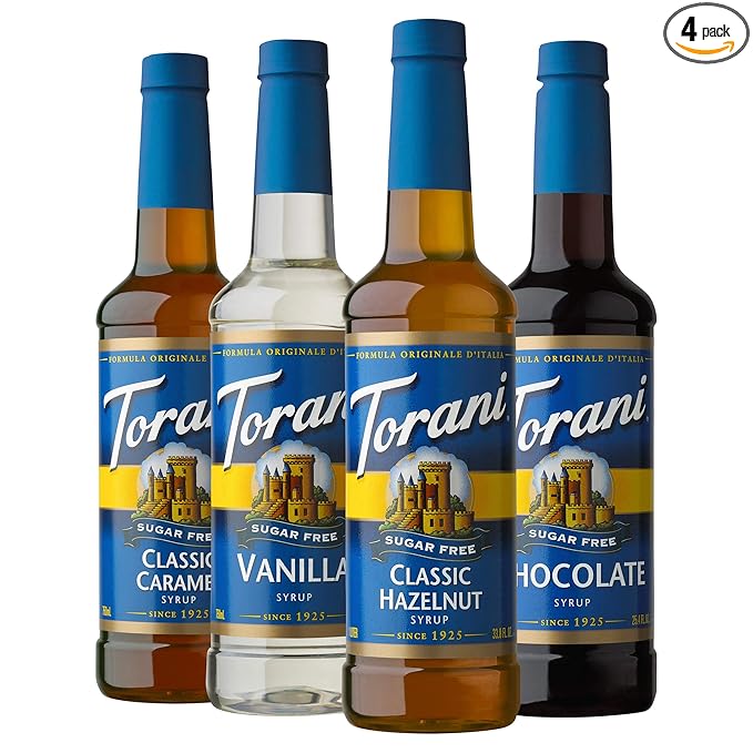 Torani Sugar Free Syrup, Variety Pack, 25.4 Ounce (Pack of 4)