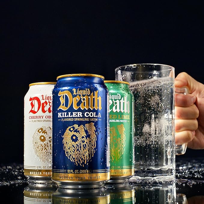 Liquid Death, Rootbeer Wrath, Soda-Flavored Sparkling Water, 12-Pack (12oz Cans), Low Sugar, Huge Flavor & No Artificial Sweeteners