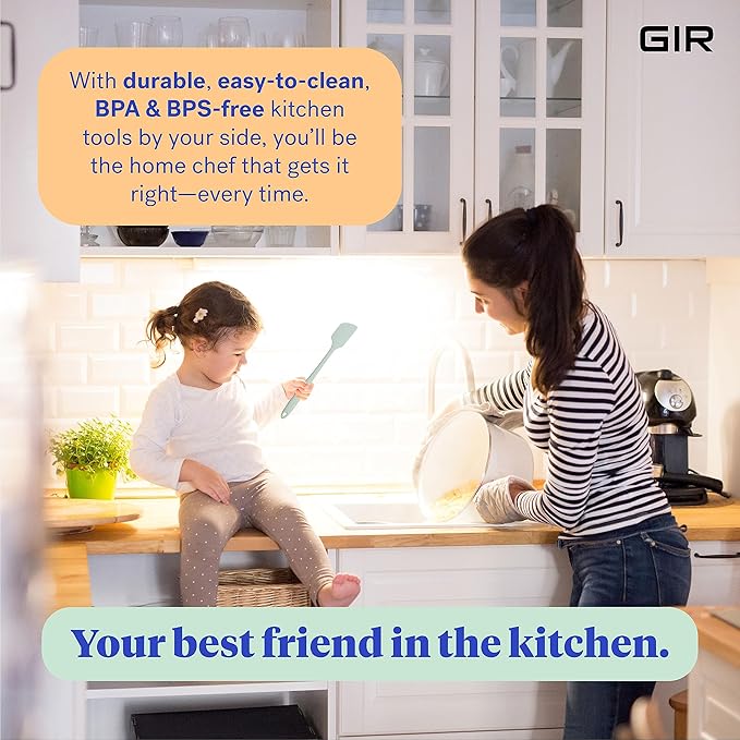 GIR: Get It Right 3 Piece Silicone Utensil Set - Spatula, Flip & Spoonula - Non-Stick - Heat Resistant - Dishwasher Safe - Kitchen Cooking Utensils - BPA & BPS Free - Mint Silicone Spatula Set